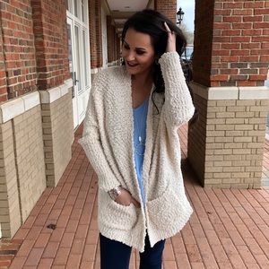 NWT Cream Popcorn Cardigan / Work Cardigan